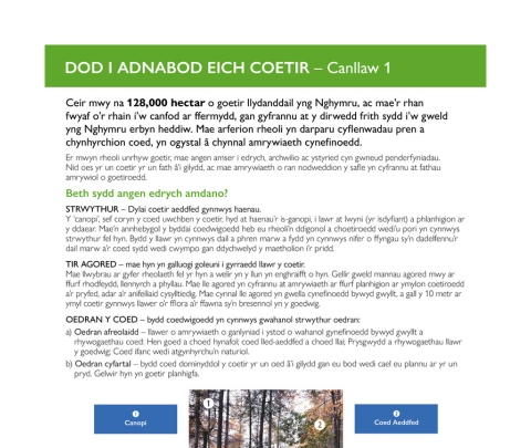 Dod I Aanabod Eich Coetir – Canllaw 1