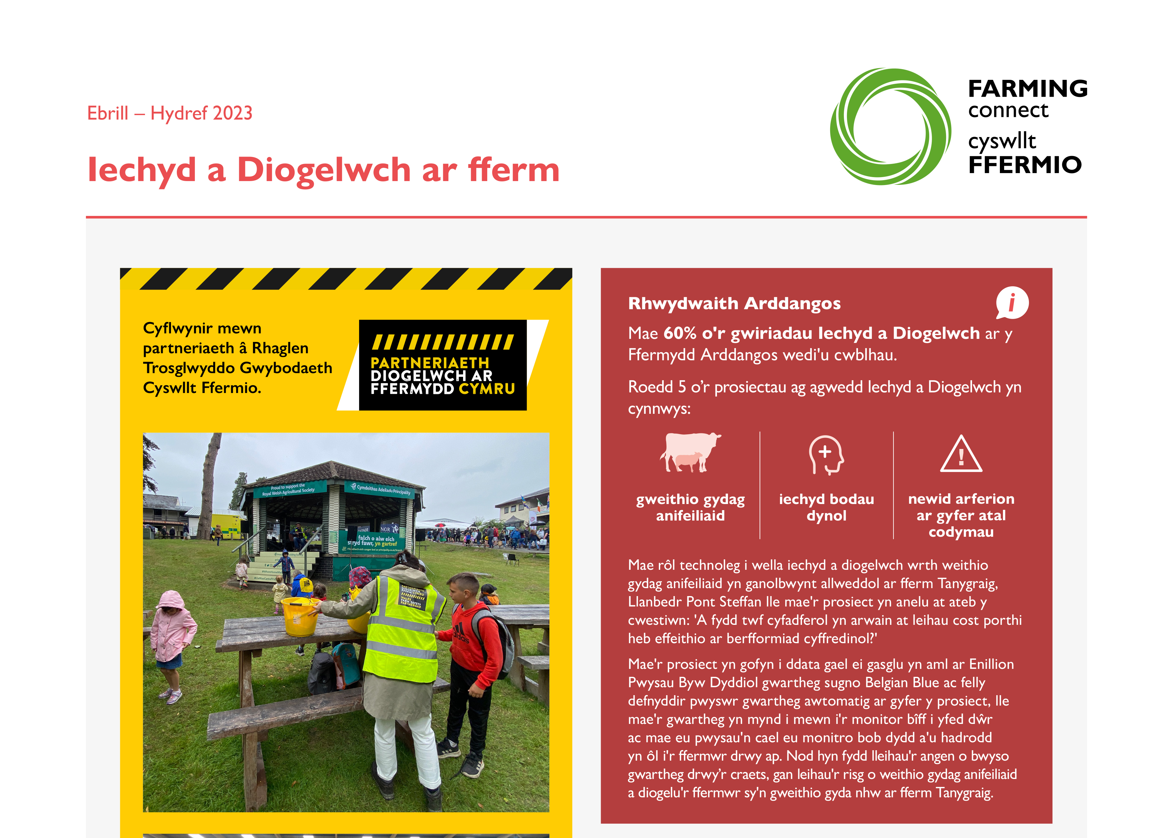 Iechyd a Diogelwch ar fferm Ebrill – Hydref 2023