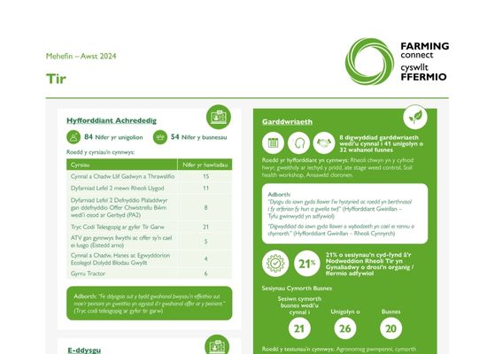 Tir Mehefin – Awst 2024