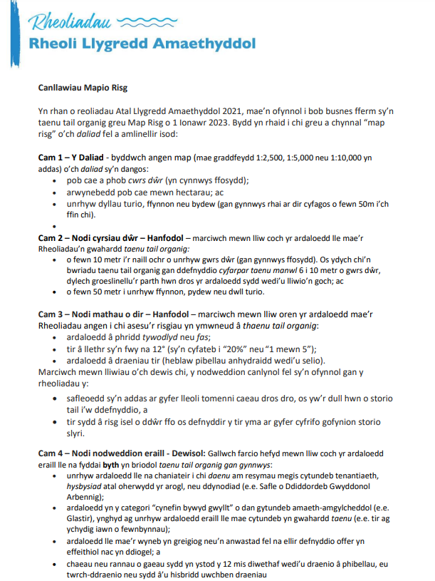 Canllawiau Mapio Risg