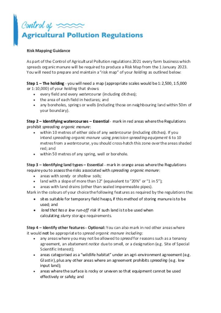 Risk Mapping - Guidance