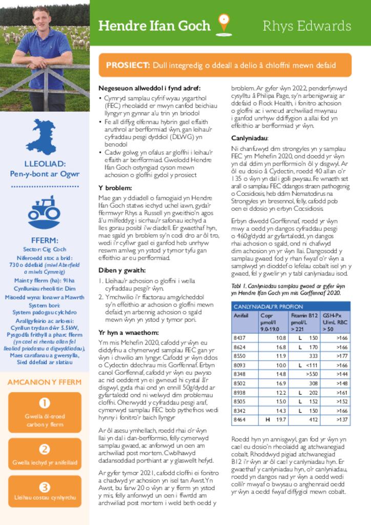 Taflen Gwybodaeth Adroddiad Prosiect Safle Arddangos Hendre Ifan Goch