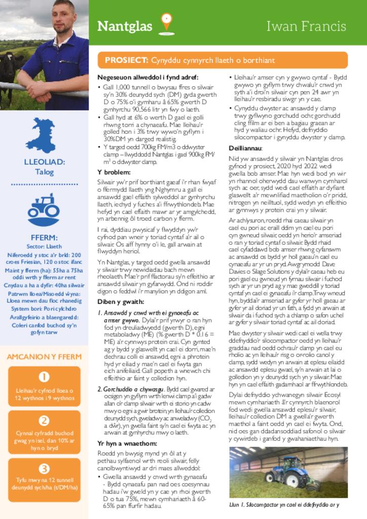 Taflen Gwybodaeth Adroddiad Prosiect Safle Arddangos Nantglas 