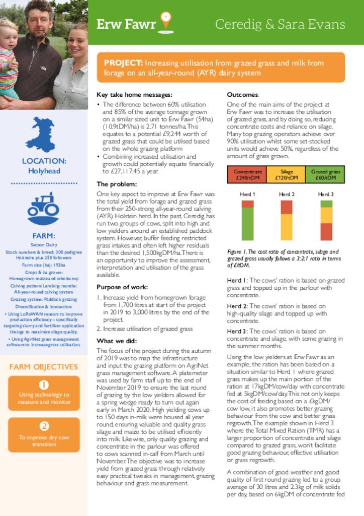 Erw Fawr Demonstration Site Project Report Factsheet 