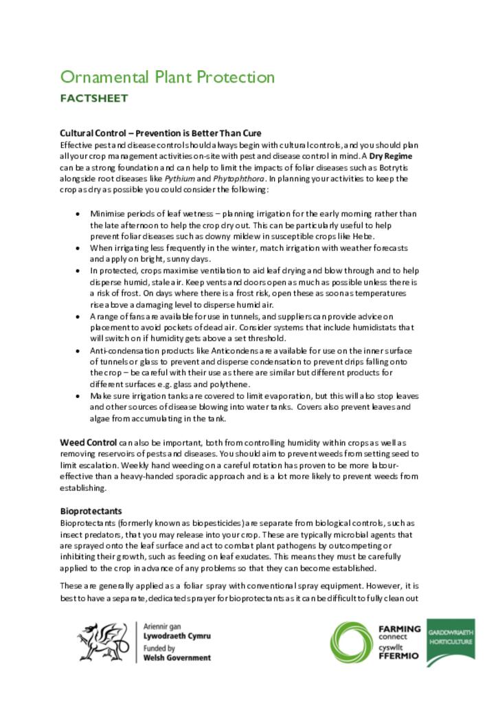 Ornamental plant protection