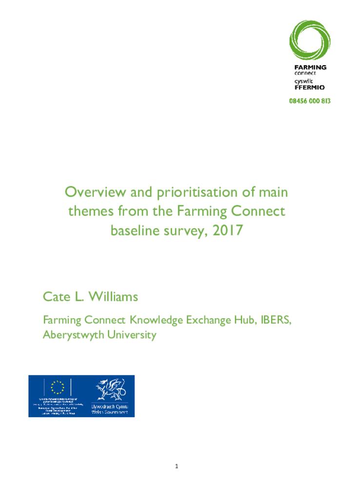 Farming Connect baseline survery results - 2017