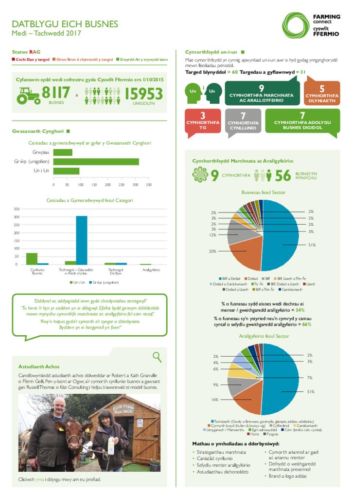 Datblygu eich Busnes: Medi – Tachwedd 2017