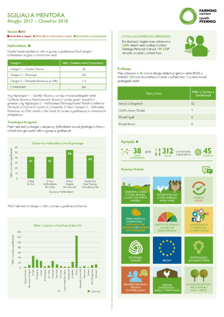 Sgiliau a Mentora: Rhagfyr 2017 - Chwefror 2018