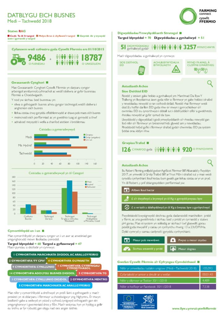 Datblygu eich Busnes: Medi 2018 - Tachwedd 2018