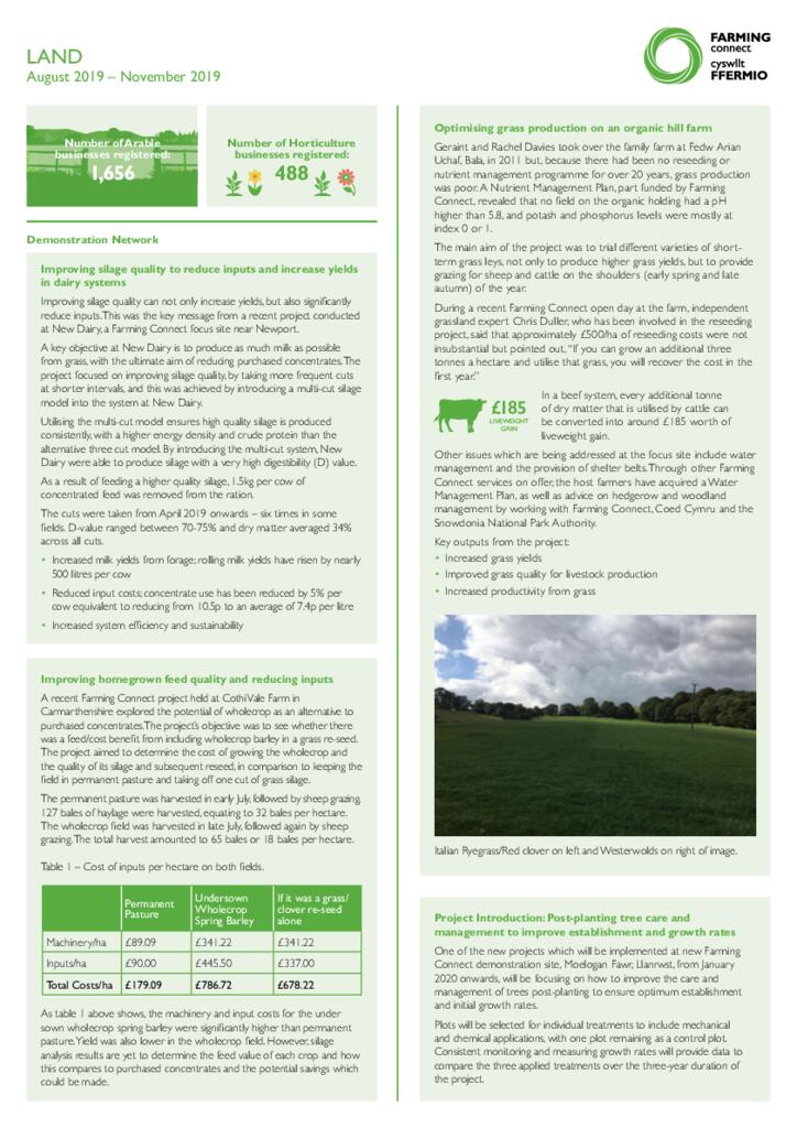 Land - August 2019 – November 2019