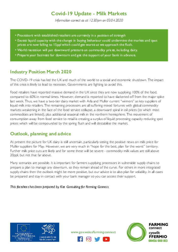 Covid-19 Update - Milk Markets