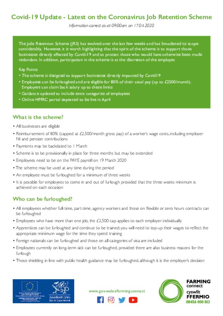 Covid-19 Update - Latest on the Coronavirus Job Retention Scheme