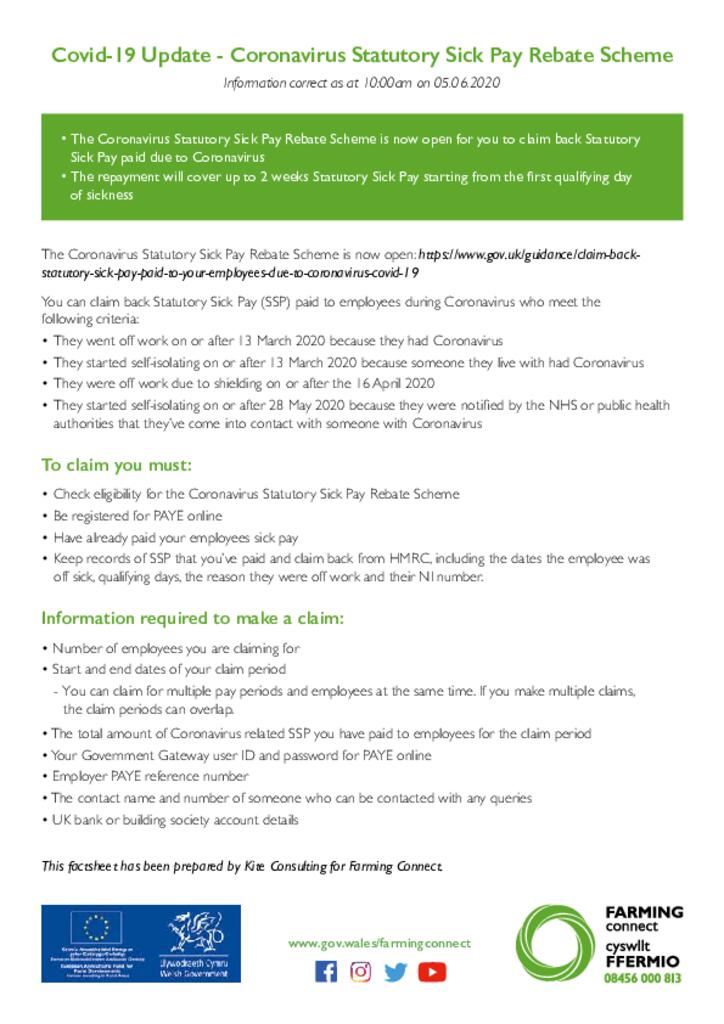 Covid-19 Update - Coronavirus Statutory Sick Pay Rebate Scheme