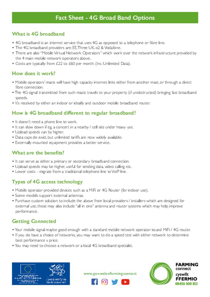 4G Broad Band Options