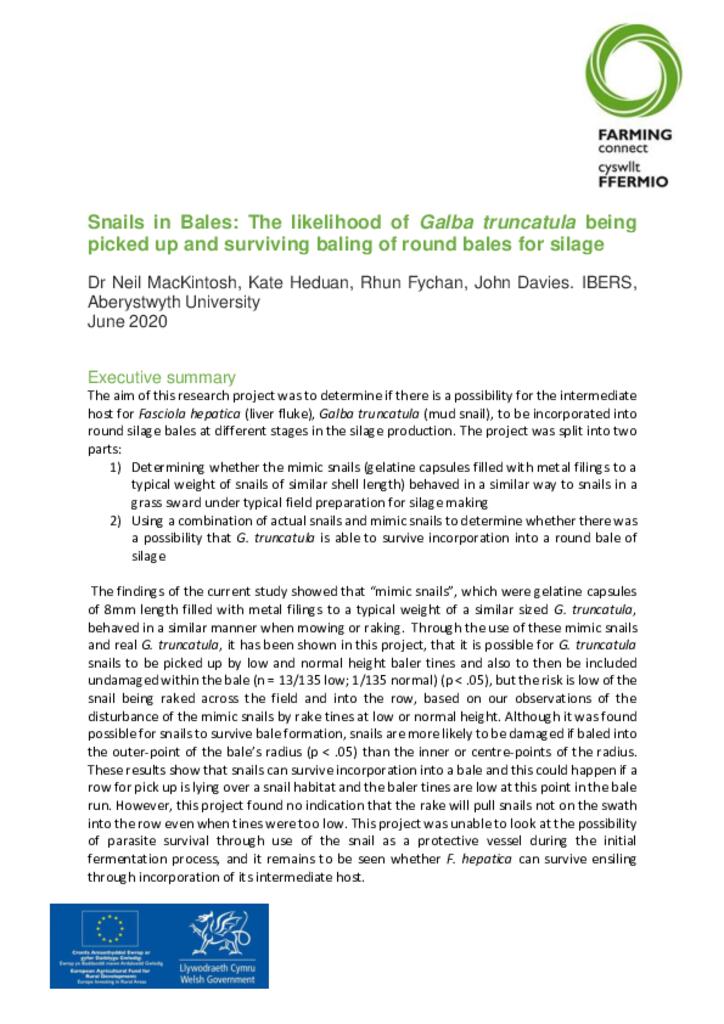 Snails in Bales Report