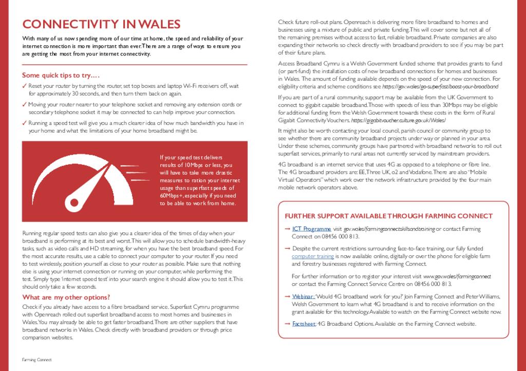 Connectivity in Wales