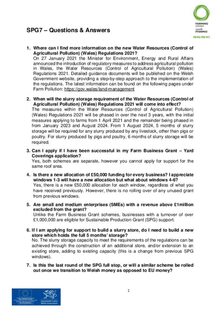 SPG7 – Questions & Answers