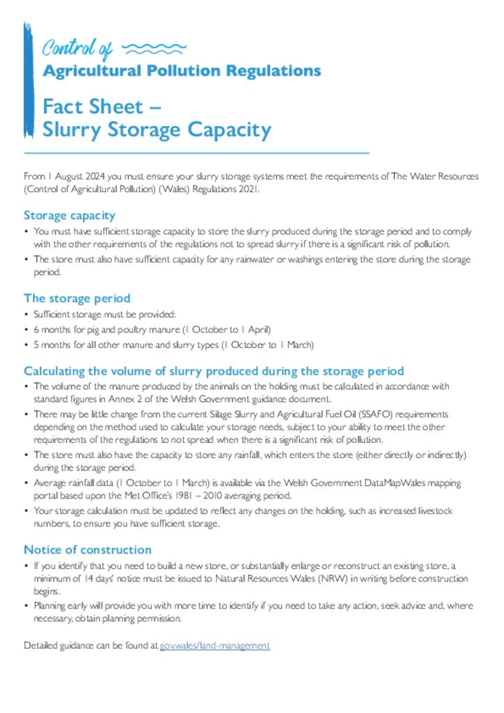 Agricultural Pollution Factsheet 2 slurry