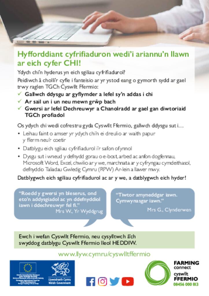 Hyfforddiant cyfrifiadurol - taflen wybodaeth