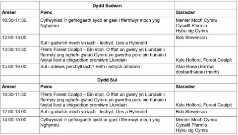 amserlen adran moch 2019