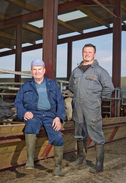 john vaughan with his grandson and business partner llyr evans