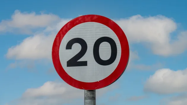 20 mph road sign