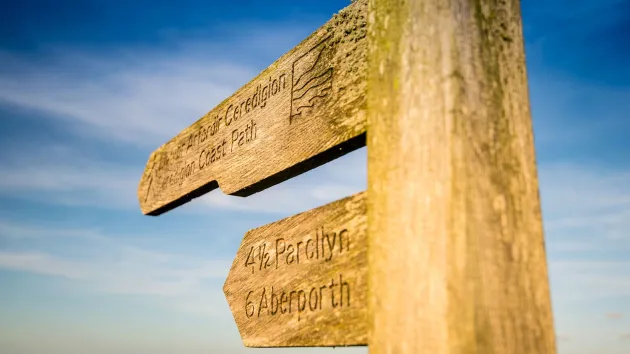Wales coastal path sign