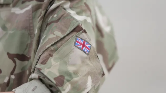 British flag on army uniform