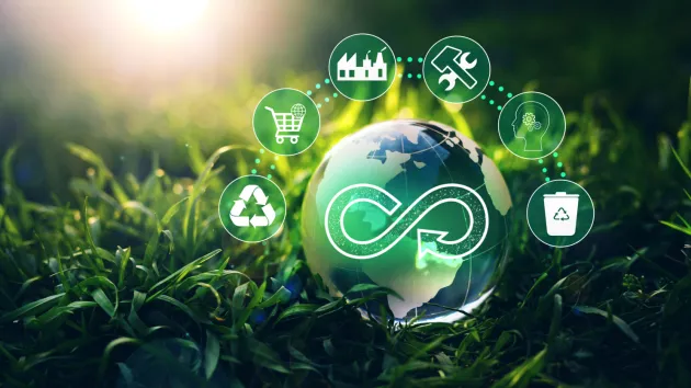 Clean energy, recycling logos