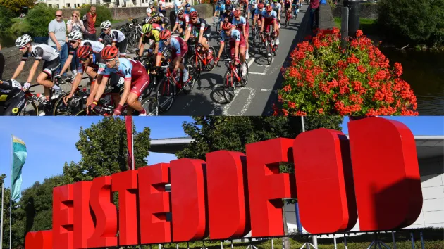 Eisteddfod  and cyclists montage 