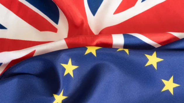 EU Flag and Union Jack Flag