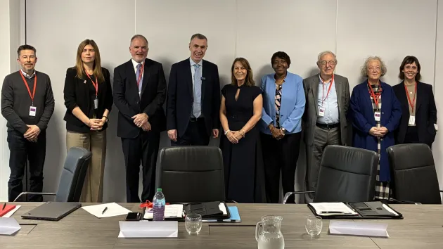 Enterprise Minister Adam Price with the expert advisory panel