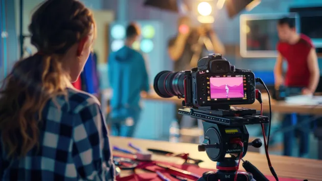 film crew on set