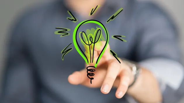 Green lightbulb, energy saving