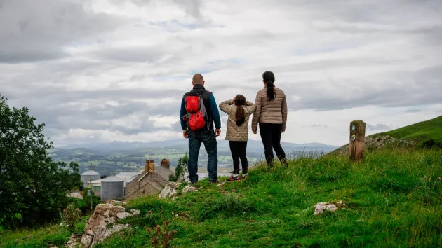 family out walking