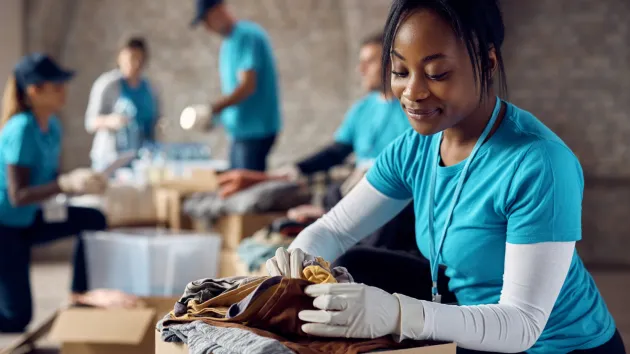 volunteer at a food bank 