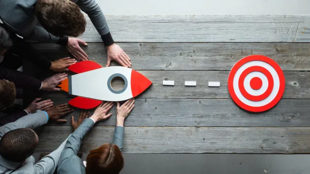 Rocket and target - business ambition 