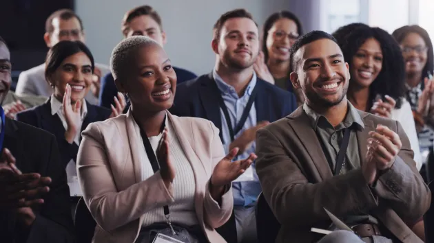 Conference, people applauding