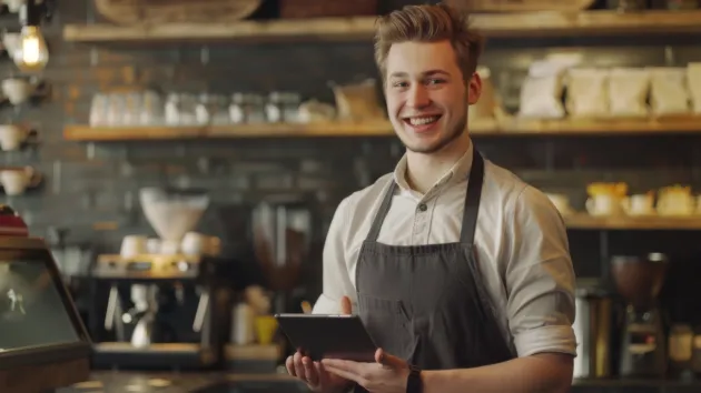 Smiling young barista