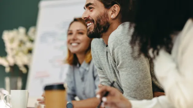 Young entrepreneur smiling