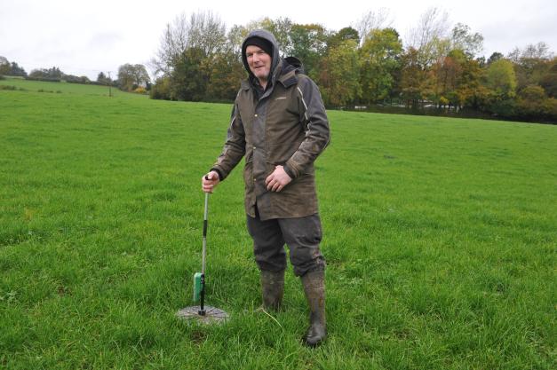Huw Williams sharing data through Farming Connect Welsh Pasture Project