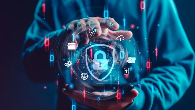 cyber security digital padlock 