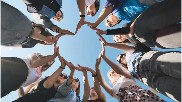 hands in the shape of heart