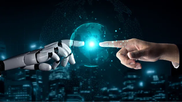 AI and human hand