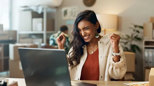 person happy, winning