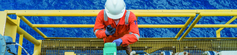 overhead view of person working on rig