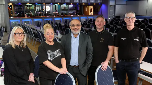 Marine Bollard and Jayesh Parmar, a relationship manager for Business Wales