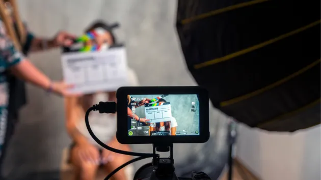 Film scene - camera and director