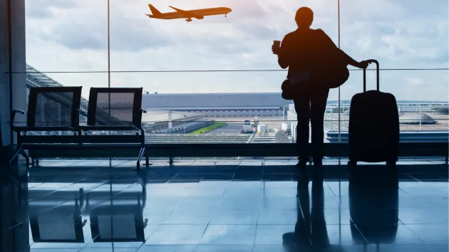 traveller at an airport 