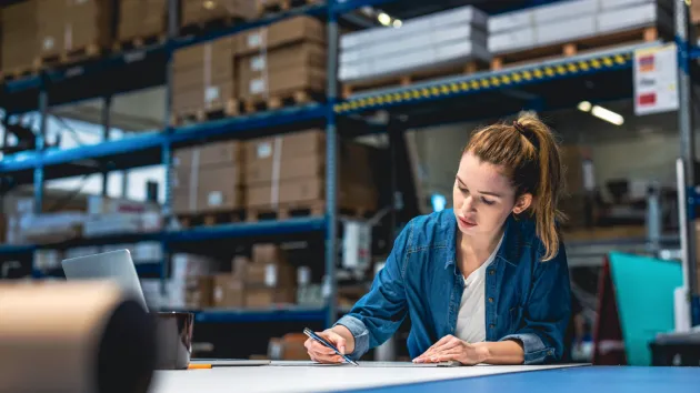 person working in a warehouse 